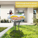 VCUTEKA Bird Baths for Outdoors, Glass Bird Bath with Metal Standing for Garden, Yards Patio Décor, Bird Lovers Gift, Sunflower Glass Birdbath Detachable (22" H * 18" W) by GreenHaven Gardens