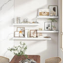 RICHFOCUS 48Inch Floating Shelves for Wall 1 Pack Shelves for Bedroom|Kitchen|Bathroom Wall Mounted Rustic Wood Floating Shelf with Invisible Brackets for Books|Storage|Decor, White by CozyNest Decor