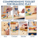 ROBUD Wooden Toy Workbench, Large Kid's Wooden Play Tool, Pretend Play Creative Building Set, Construction Workshop Tool Bench Toys, Gift for Girls & Boys, 3+ by TinyTreasures Baby Boutique