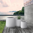 Kante 15.3"+11.6"+8.2" Dia Round Concrete Planter, Large Outdoor Indoor Planter Pots Containers with Drainage Holes and Rubber Plug for Home Garden Patio, Pure White by GreenHaven Gardens