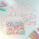 Girly Sticker Book Activity for Kids, Cute Foods Around The World by Cupkin, Toddler Airplane Travel Essentials, 500+ Stickers for Kids 12 Scenes + Coloring Book Pages, Crafts Ages 2-8 by TinyTreasures Baby Boutique