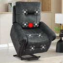 EBELLO Electric Power Recliner Chair with Massage and Heat, Soft Fabric Massage Recliner for Adults, Overstuffed Single Reclining Sofa, Vintage Rivet Mid-Century Design for Living Room, Grey by CozyNest Decor