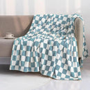 LOMAO Throw Blankets Flannel Blanket with Checkerboard Grid Pattern Soft Throw Blanket for Couch, Bed, Sofa Luxurious Warm and Cozy for All Seasons (Light Blue, 60"x80") by CozyNest Decor