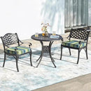 LVTXIII Patio Chair Cushions 22"x22"x3", Water-Repellent Outdoor Seat Cushions for Patio Furniture, Square Chair Pads with Ties for Home Garden Decoration, Set of 2, Stripe Blue Green by GreenHaven Gardens