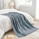CozeCube Check Knit Throw Blanket, Dusty Blue Checkered Throw for Couch, Decorative Christmas Soft Cozy Warm Knitted Blanket for Bed Sofa Living Room, 60"X80" by CozyNest Decor