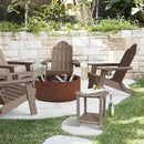 Adirondack Round Outdoor Side Table 2-Tier Storage Patio Side Table, HDPE End Tables for Backyard Pool Porch Garden Lawn (Teak) by GreenHaven Gardens