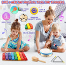 LOOIKOOS Baby Musical Instruments Montessori Wooden Toys for Toddlers 1-3,Percussion Instruments Set for Kids Preschool Educational Musical Toys for Boys and Girls Gifts by TinyTreasures Baby Boutique