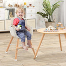 HONEY JOY High Chair, 3-in-1 Eat & Grow Wooden Highchair/Booster Seat/Toddler Chair with Removable Tray, 5-Point Harness, PU Cushion and Footrest for Baby, High Chair for Babies and Toddlers(Beige) by TinyTreasures Baby Boutique