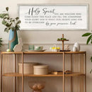 Holy Spirit You are Welcome Here Wall Decor Art 40x15 Inch Large Christian Song Bible Verse Plaque Wood Framed Sign Living Room Scripture Quote Religious For Office Wall Hanging (White) by CozyNest Decor