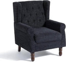Accent Chair, Upholstered Armchair with Button Tufted High Back & Solid Wood Legs, Comfy Wingback Reading Single Sofa Chair for Small Spaces, Living Room, Bedroom (Blue, Set of 2) by CozyNest Decor