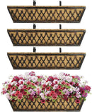 4 Pack 24 Inch Window Boxes Planters Railing Planter Box with Adjustable Brackets for Porch Fence Patio Balcony Hanging Flower Baskets with Coco Liners for Outdoor Garden Decor - Bronze by GreenHaven Gardens
