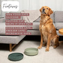 The Slowdown Bowl Silicone Slow Feeder for Dogs & Puppies, Slow Eating, Modern Lick Mat Design, Reduces Gulping, Fits 2.5 Cups 9.5” Across x 1.5” Tall, Mealtime Challenge, Large-Spruce by CozyNest Decor
