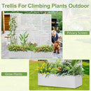 Trellis for Climbing Plants Outdoor，Mental Garden Bed with Drainage Holes Outdoor Privacy Screen Design Tall planters for herb Flower Vegetables 73"x35"x16", White-Louvered by GreenHaven Gardens