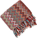 Boho Throw Blanket - Bohemian Fringe Tassels， for Bed Couch Soft ChairBlanket Double Sided (50"x70") (Red) by CozyNest Decor