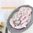 Infant Car Seat Insert, Car Seat Head Support Baby Girls Boys, Soft & Reversible Newborn Carseat Insert Cushion with 2 Strap Covers, for Stroller, Swing, Bouncer (Pink Rainbow) by TinyTreasures Baby Boutique