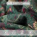Boho Throw Blanket for Bed - 100% Pure Cotton Ultra Soft Rustic Quilt - Farmhouse Decor Bed Blankets, All Season Rustic Throw for Sofa Couch Chair(80''x 90'', Floral) by CozyNest Decor