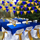 Royal Blue Gold Party Decoration Navy Blue Gold Triangle Pennant Banner Flag Metallic Fabric Bunting Garland for Graduation Birthday Wedding Retirement Bridal Shower Nautical Ahoy Achor Party Supplies by GreenHaven Gardens