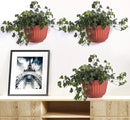 4 Pack Brick Red Wall Hanging Planter Pot Vertical Garden Living Wall Mount Window Hang Indoor Outdoor Plant Flower Basket for Kitchen Herbs Balcony Railing Shelf Fence Bedroom Trellis Decor Modern by GreenHaven Gardens