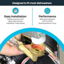 Eastman Dishwasher Installation Kit, 8 Foot Hose with Adapters, 3/8 Inch MIP x 3/4 Inch FHT Elbows, Braided Stainless Steel Connectors, 41132 by CozyNest Decor