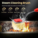 Grill Brush Bristle Free + 5 Replaceable Pads, Steam Grill Brush for Outdoor Grill, BBQ Grill Brush and Scraper for Cast Iron/Stainless Steel Grates, Safe Grill Cleaner Brush, Gift for Men Dad by GreenHaven Gardens