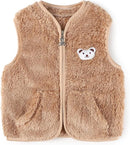 Baby Boys Girls Fleece Vest Zip Up Cute Bear Jackets Fuzzy Fall Winter Warm Clothes Newborn Outwear for Toddler Infant by TinyTreasures Baby Boutique