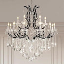 Large Black Crystal Chandelier Light Fixtures, 18 Lights Modern Crystal Chandeliers for Dining Room,Staircase Hallway Living Room Entryway,2 Layers 41'' Foyer Chandelier by CozyNest Decor