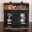 New Age Pet ECOFLEX 60 in Mojave Reptile Lounge in Espresso Black, Durable Wood Plastic Composite Habitat with Vented Side Panels, Removable Sliding Glass Doors, and Mesh Screen Top for Lamp Setup, by CozyNest Decor