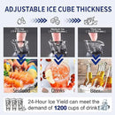Commercial Ice Maker Machine 360LBS/24H with 77LBS Large Ice Storage Bin, 126Pcs Clear Ice Cubes in 11Mins, Stainless Steel Under Counter Industrial Ice Machine for Bar, Restaurant Business by CozyNest Decor