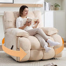 Oversized Recliner Chair Manual Swivel Rocker Recliner for Living Room Chenille Overstuffed Nursery Reclining Sofa Chair Rocking Recliners for Adults 400lbs (Manual, Beige) by CozyNest Decor