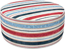 LVTXIII Outdoor Inflatable Ottoman, Fade-Resistant Round Footrest Stool D31”x H14”, Portable Patio Pouf for Garden Camping or Home Use, Stripe Red Blue by CozyNest Decor