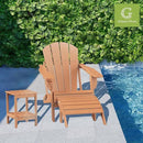 GREENVINES Adirondack-Ottoman | Set of 4 | HDPE Plastic | Outdoor Footrest | All Weather | Foot Rest | Foot Stool | Teak | for Adirondack Chair | for Patio Backyard Pool by CozyNest Decor