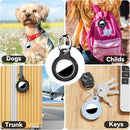 Upgrade Waterproof 2 Pack Airtags Holder with Apple Airtags Keychain, Hard PC Air Tag Case, Anti-Scratch & Shock Air tag Holder, Men's Women's Keyrings & Keychains-Black+Light Blue by TinyTreasures Baby Boutique