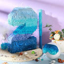 Sratte Number 1 2 3 4 5 6 7 8 9 Piñata with Stick Blindfold Confetti, Gradient Blue Piñata for Kids Boys Girls Birthday Party Anniversary Decorations Supplies(Number 2) by TinyTreasures Baby Boutique