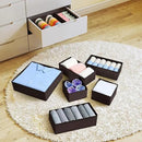 DIMJ Drawer Organizer 15 Pack - Foldable Baby Organizers and Storage & Dresser Organizer for Nursery, Bedroom, Closet - Nursery Organization Dresser Dividers for underwear, Sock, Bra, Belt, Tie, Brown by CozyNest Decor