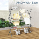 APEXCHASER Drying Rack Clothing, Clothes Drying Rack Foldable, Laundry Drying Rack Expandable, Small Clothe Hanger for Baby Clothes Towels Bibs, Socks, Clothes Airer for Indoor Outdoor Use, White/Grey by TinyTreasures Baby Boutique