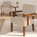 Accent Chair Set of 2 with Table, Living Room Chairs with Soft Seat and Armrests for Living Room Bedroom Reading Room Waiting Room (Beige) (AC01) by CozyNest Decor