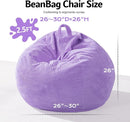 Homguava 2FT Bean Bag Chair,Teardrop Bean Bags Small Beanbag Chair with Memory Foam Filled and Ultra Soft Corduroy Cover for Living Room, Bedroom (Small,Purple) by TinyTreasures Baby Boutique