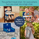 Hiccapop OmniBoost Travel Booster Seat with Tray for Baby | Folding Portable Baby Booster Seat for Dining Table, Camping, Beach, Grandma’s | Tip-Free Design Straps to Kitchen Chairs - Booster Chair by TinyTreasures Baby Boutique