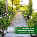 Cor Ten Steel Metal Landscape Edging 40 inch with Top Bending Protection Pre-Rusted Cor Ten Steel Garden Edging 8 Inch Depth 180 Degree Bend 6 Pack for Lawn Yard (8 inch-180 Degree Bend, Rusted) by GreenHaven Gardens