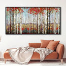 Mofutinpo Large Framed Wall Decor canvas Red Leaves White Birch Tree Wall Art For Living Room bedroom rustic kitchen Modern painting Artwork 29x58 Large Size Black Framed by CozyNest Decor