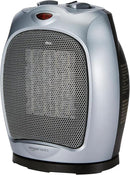 Amazon Basics Oscillating Ceramic Space Heater, Portable Indoor Heating Solution, With Overheat and Tip-Over Protection, Thermostat, 1500W, 7.52"D x 6.34"W x 9.45"H, Silver by CozyNest Decor