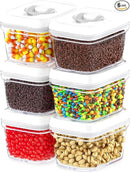 DWËLLZA KITCHEN Airtight Food Storage Containers with Lids – 6 Pieces All Same Size - Pantry Container for Spices, Candy, Nuts, Coffee and Tea, Clear Plastic BPA-Free, Keeps Food Fresh & Dry by CozyNest Decor
