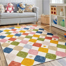 jinchan Area Rug 4x6 Kids Washable Indoor Floor Cover Non-Slip Modern Soft Rug Elementary School Classroom Colorful Diamond Carpet for Nursery Playroom Daycare Bedroom Living Room Circus on Cream by CozyNest Decor