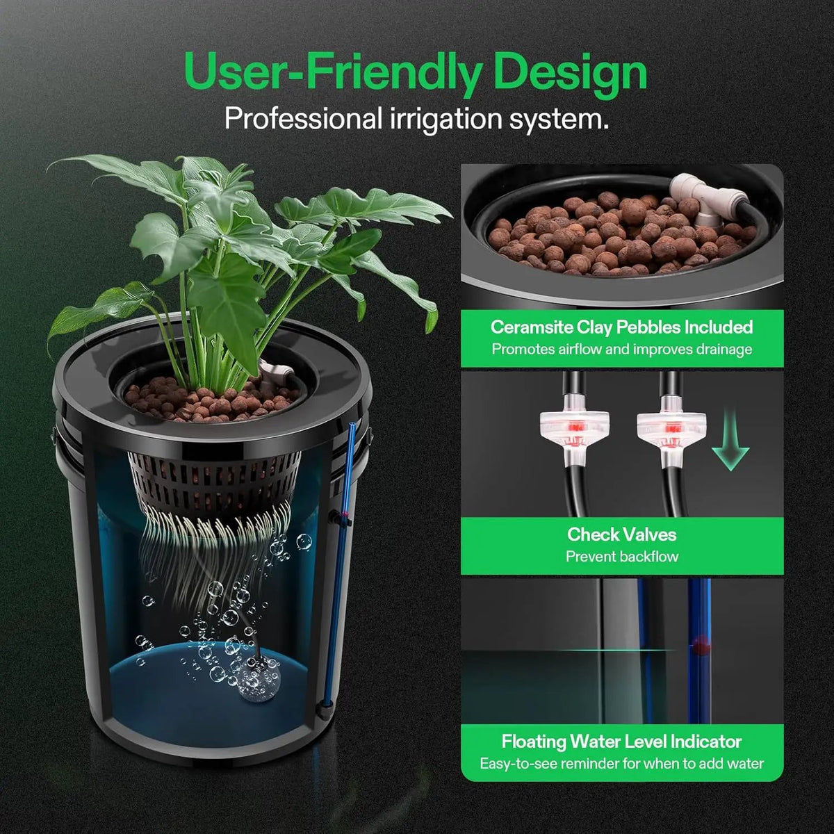 VIVOSUN DWC Hydroponics Grow System with Top Drip Kit, 5-Gallon Deep Water Culture, Recirculating Drip Garden System with Multi-Purpose Air Hose, Air Pump, and Air Stone (2 Buckets + Top Drip Kit), photo 5 of 6