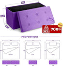 Sorbus Storage Ottoman Bench – Collapsible/Folding Bench Chest with Cover – Perfect Toy and Shoe Chest, Hope Chest, Pouffe Ottoman, Seat, Foot Rest, – Contemporary Faux Suede (Purple) by CozyNest Decor
