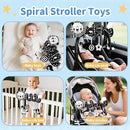 Car Seat Toys for Babies 0-6 Months,Hanging Rattle Toys for Crib Mobile, Baby Spiral Hanging Stroller Black and White High Contrast Toys for Newborn 0 3 6 9 12 Months Baby Boys Girls (Lion) by TinyTreasures Baby Boutique