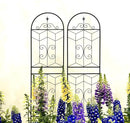 Metal Garden Trellis Rustproof Trellis for Climbing Plants Outdoor Flower Support (Black-4 Pack, 71"x19.7") by GreenHaven Gardens