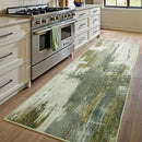 Washable Runner Rug, 2x6 Kitchen Rugs Green Long Runner Rugs with Rubber Backing, Abstract Non-Slip Carpet Runners for Hallways, Kitchen, Bedroom, Laundry, Entrance by TinyTreasures Baby Boutique
