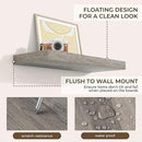 RICHFOCUS 24Inch Floating Shelves for Wall 2 Pack Shelves for Bedroom|Kitchen|Bathroom Wall Mounted Rustic Wood Floating Shelf with Invisible Brackets for Books|Storage|Decor, Grey by CozyNest Decor