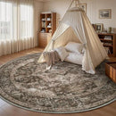 AMOAMI 6FT Round Rug - Vintage Soft Coffee & Brown Rugs for Living Room, Bedroom, Dining Room, Office - Non Slip, Machine Washable by CozyNest Decor